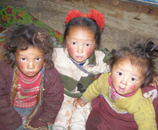 three tibetan girls