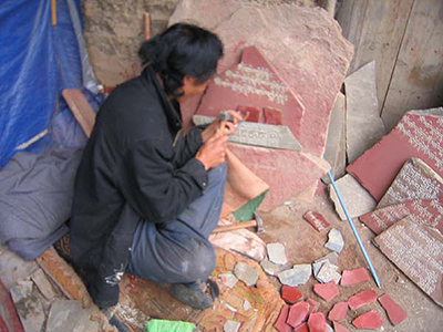 artisan carving mani stones